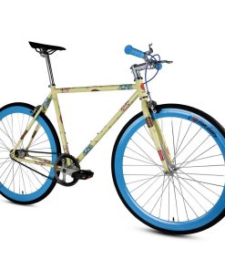 Golden Cycles CONCHA Fixie Single Speed City Bike, Cream/Powder Blue, GC-CON