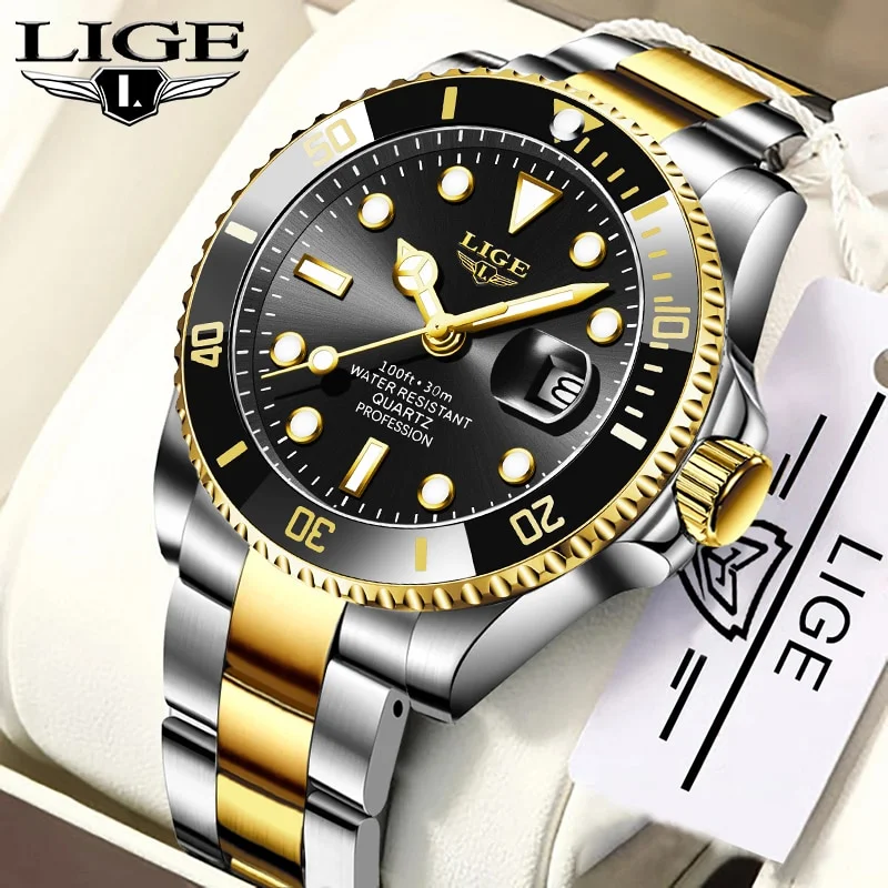 LIGE Brand Mens Watches Luxury Waterproof Men Quartz Wristwatches for Man Stainless Steel Watch Male Clocks Relogio Reloj Hombre - Image 2